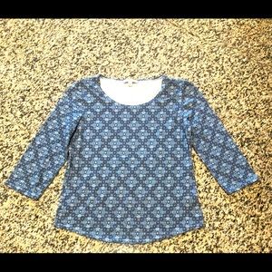 Orvis top shirt 3/4 long sleeves blouse scoop neck